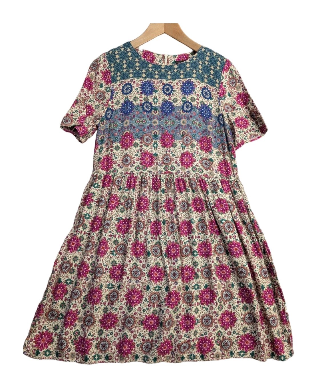 Topshop Womens Floral 100% Viscose Dress UK 8 Multicolour 34in Length Fit Casual