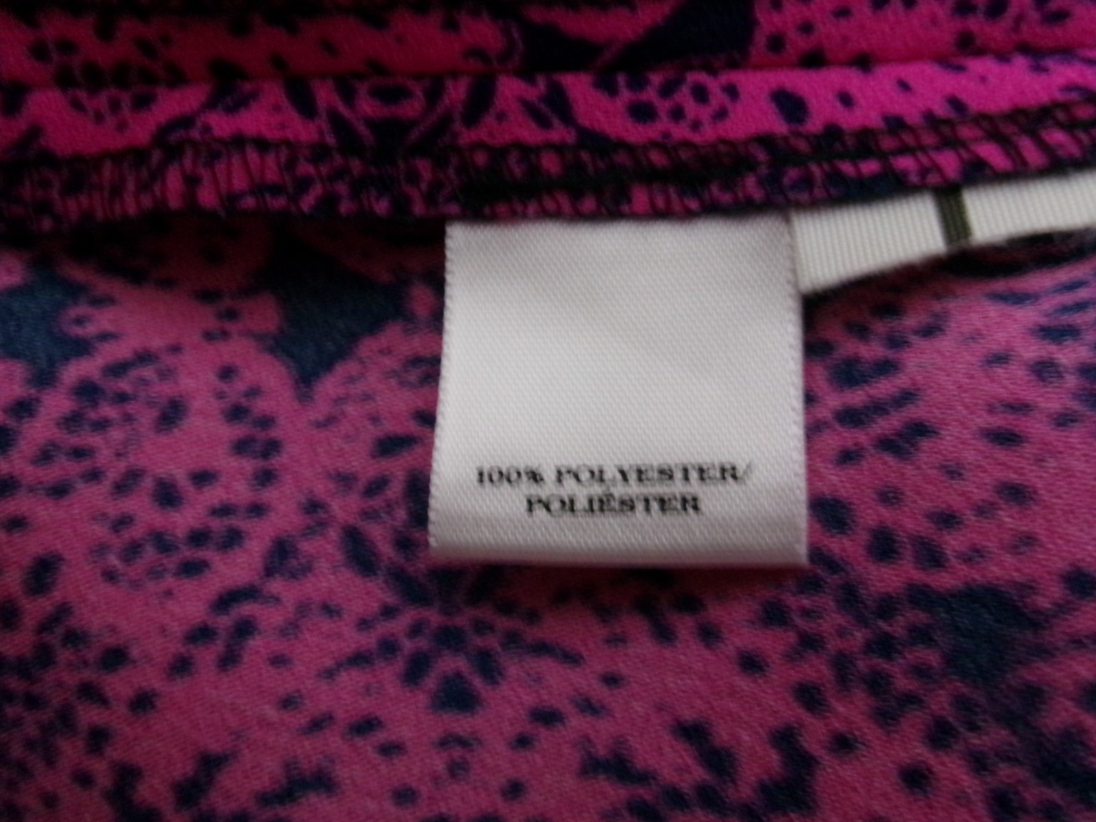 ANN TAYLOR 🌸 SIZE 10 / 36″ BUST==DARK PINK & NAVY BLUE PRINT / SHIFT SUNDRESS
