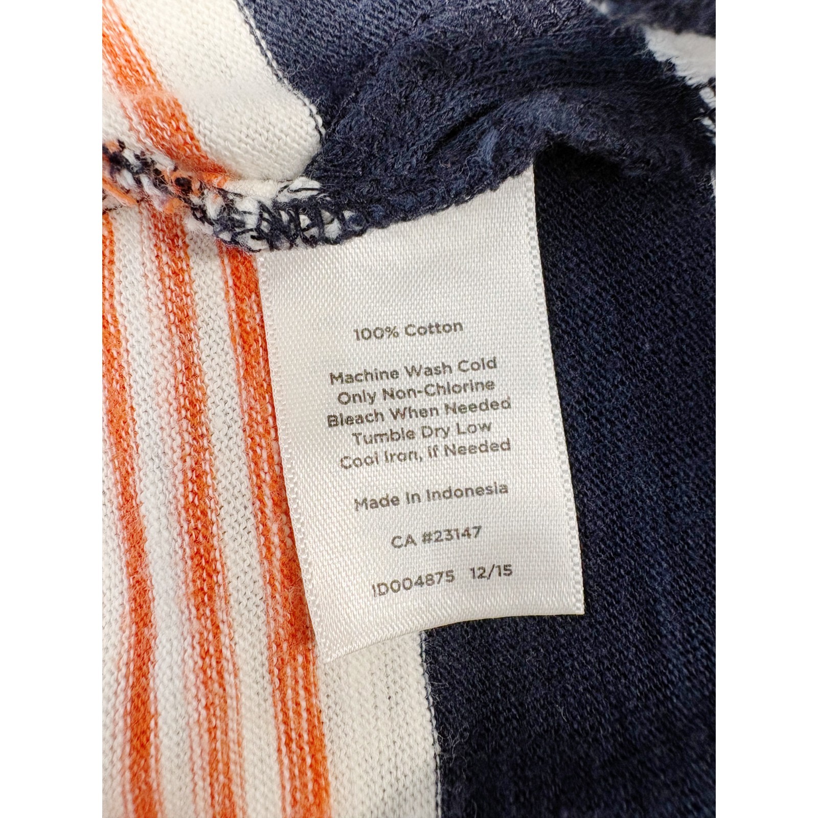 Talbots Dress Womens Extra Large Blue White Orange Striped Maxi Tasseled Beachy