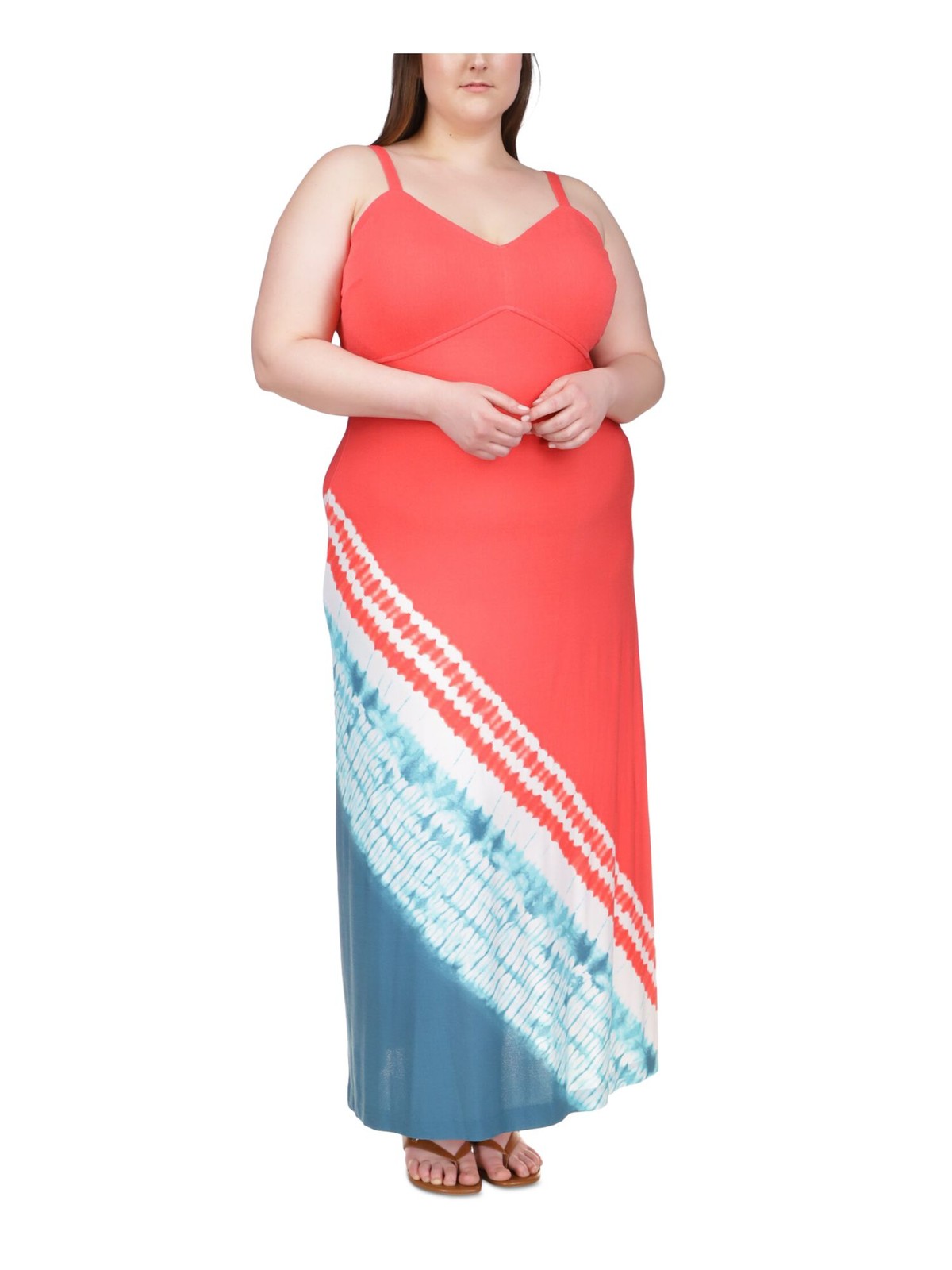 MICHAEL MICHAEL KORS Womens Teal Adjustable Slip Dress Maxi Dress Plus 1X