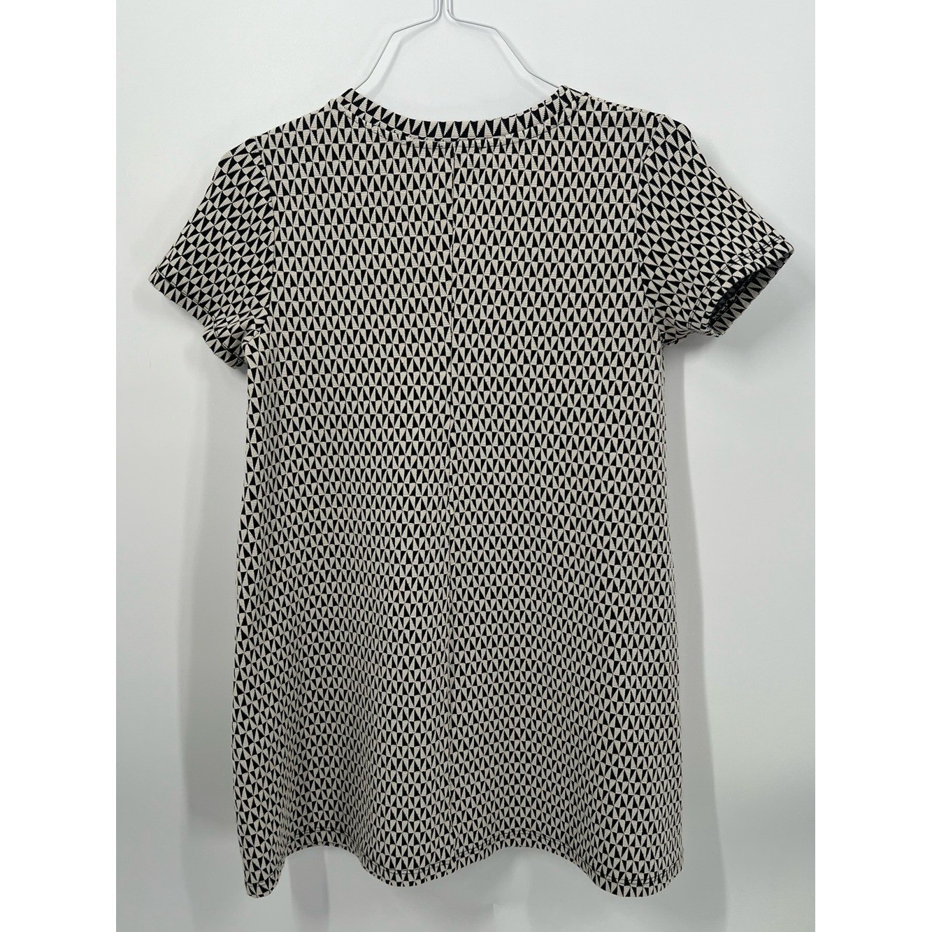 Zara Trafaluc Black & White Geometric Textured Mini Dress Size Large