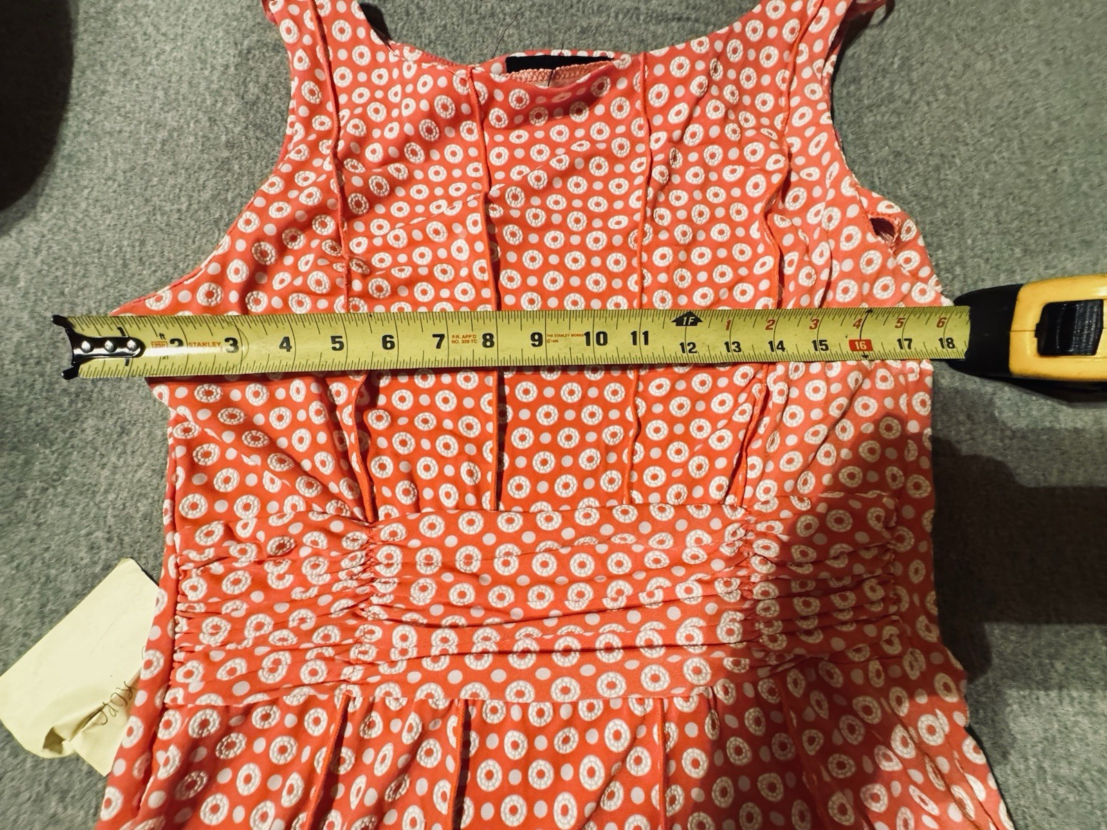 Perceptions Red Polka Dot Midi Dress Sleeveless Fit & Flare Pleated Waist size M