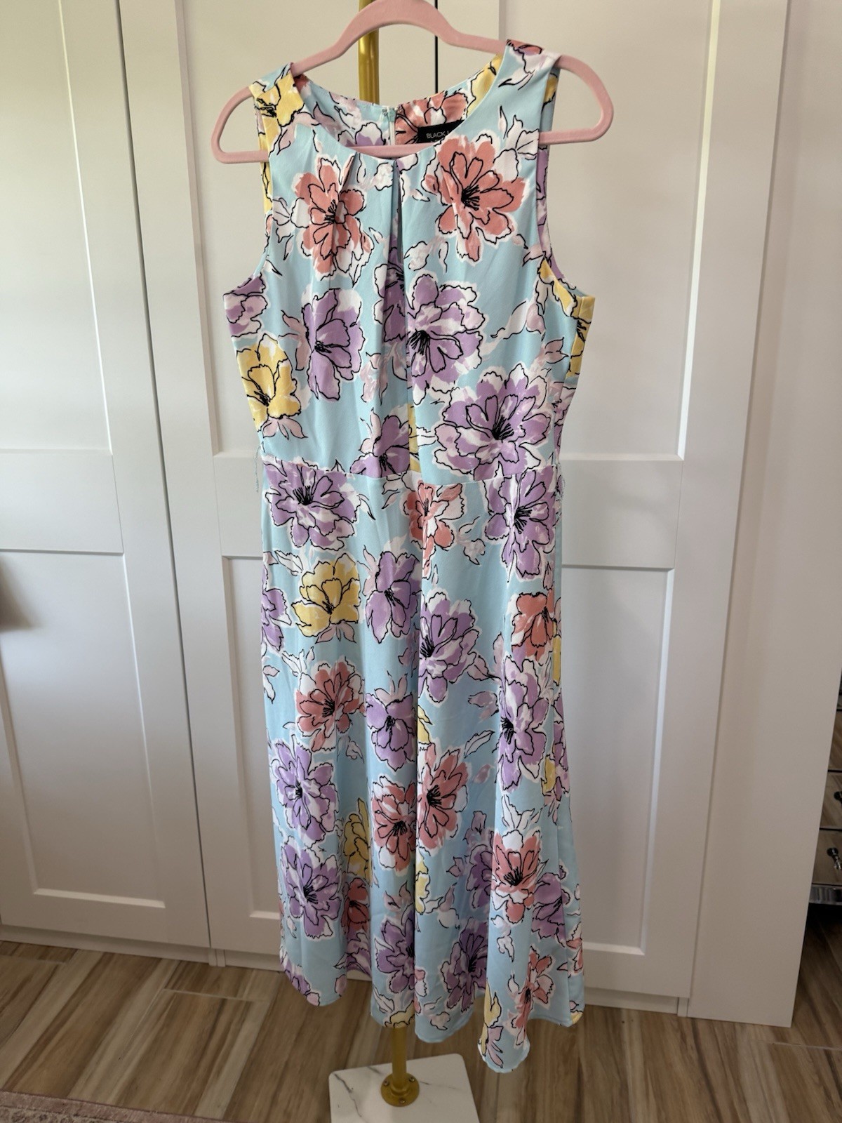 Black Label By Evan Picone Floral Dress Size 8