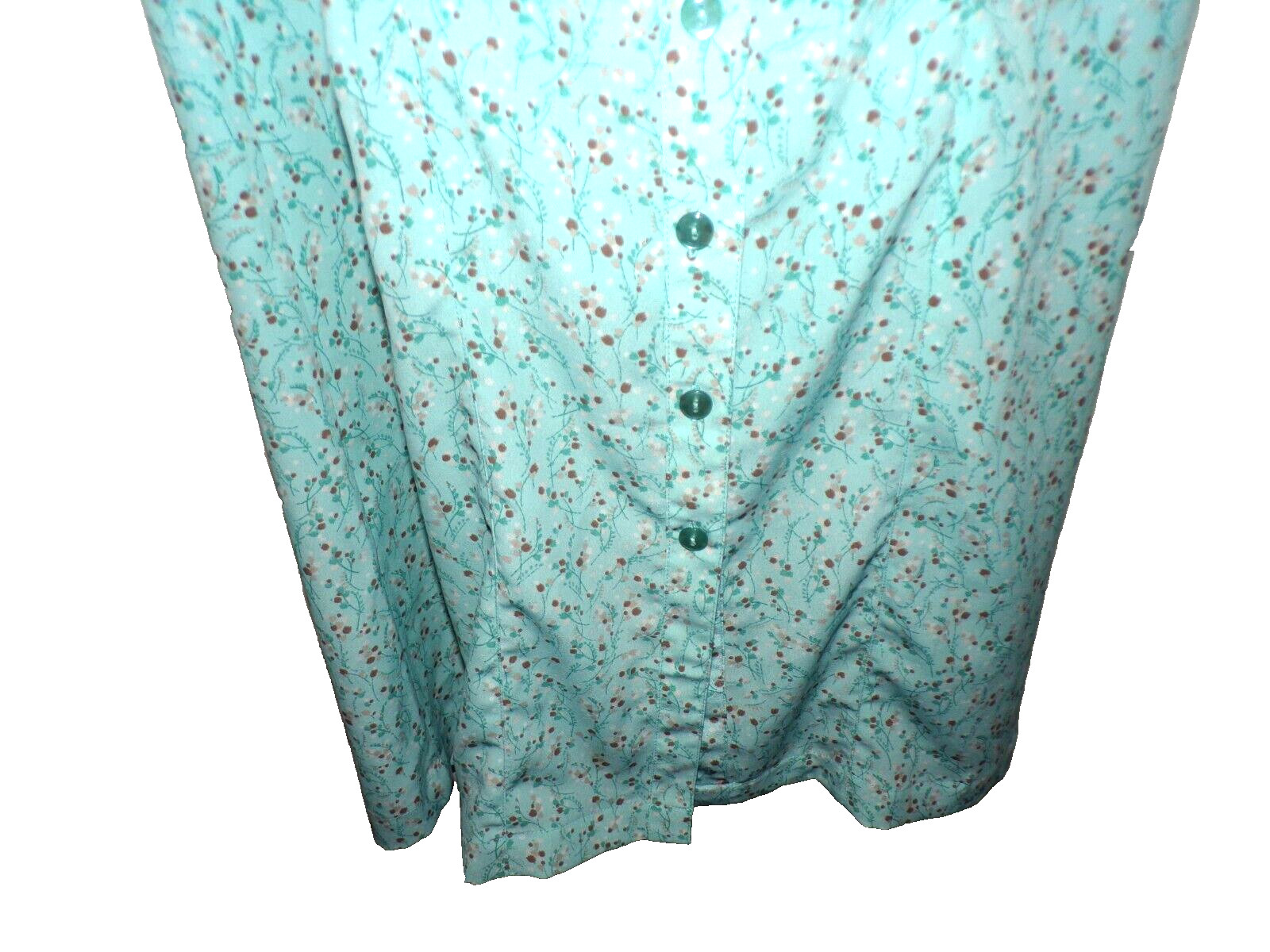 Christopher & Banks pintuck Women water-color light blue button Dress Sz 16 LB2