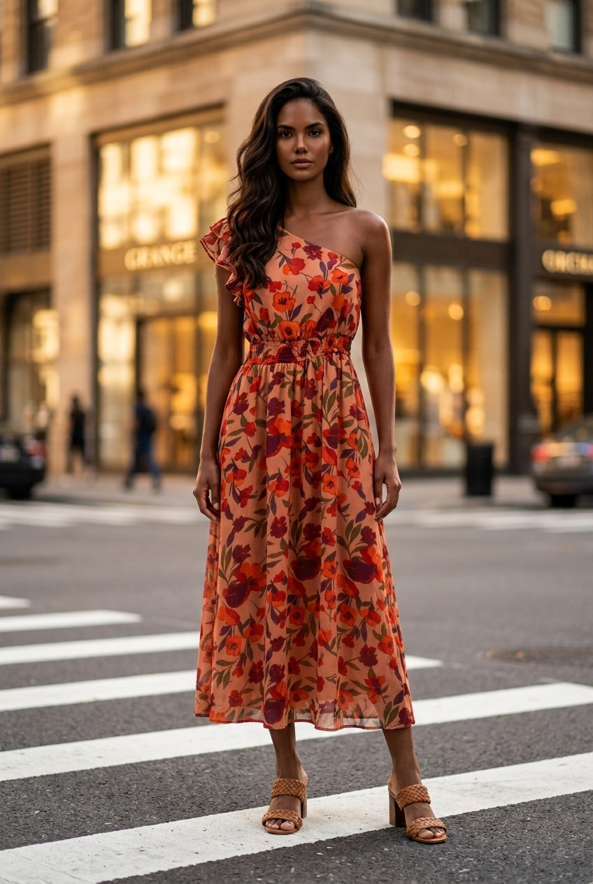 zesica dress Floral off the shoulder,