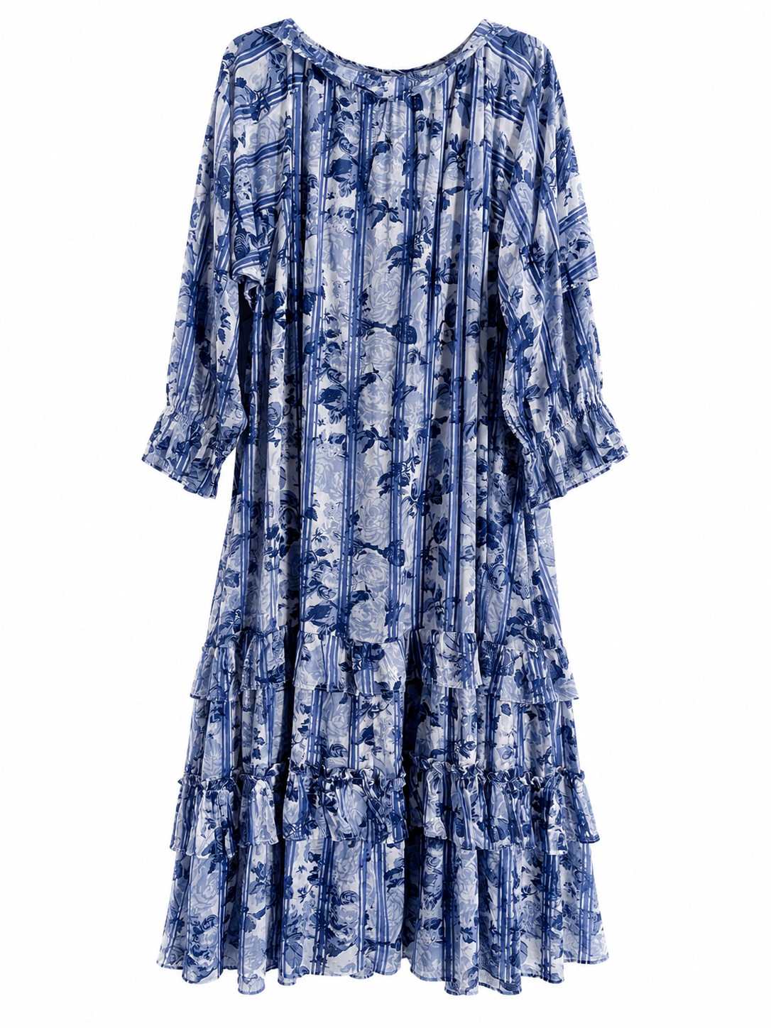 Free People Flowy Boho Maxi Dress – NWT – Size Medium – Blue Floral – $168 Retai