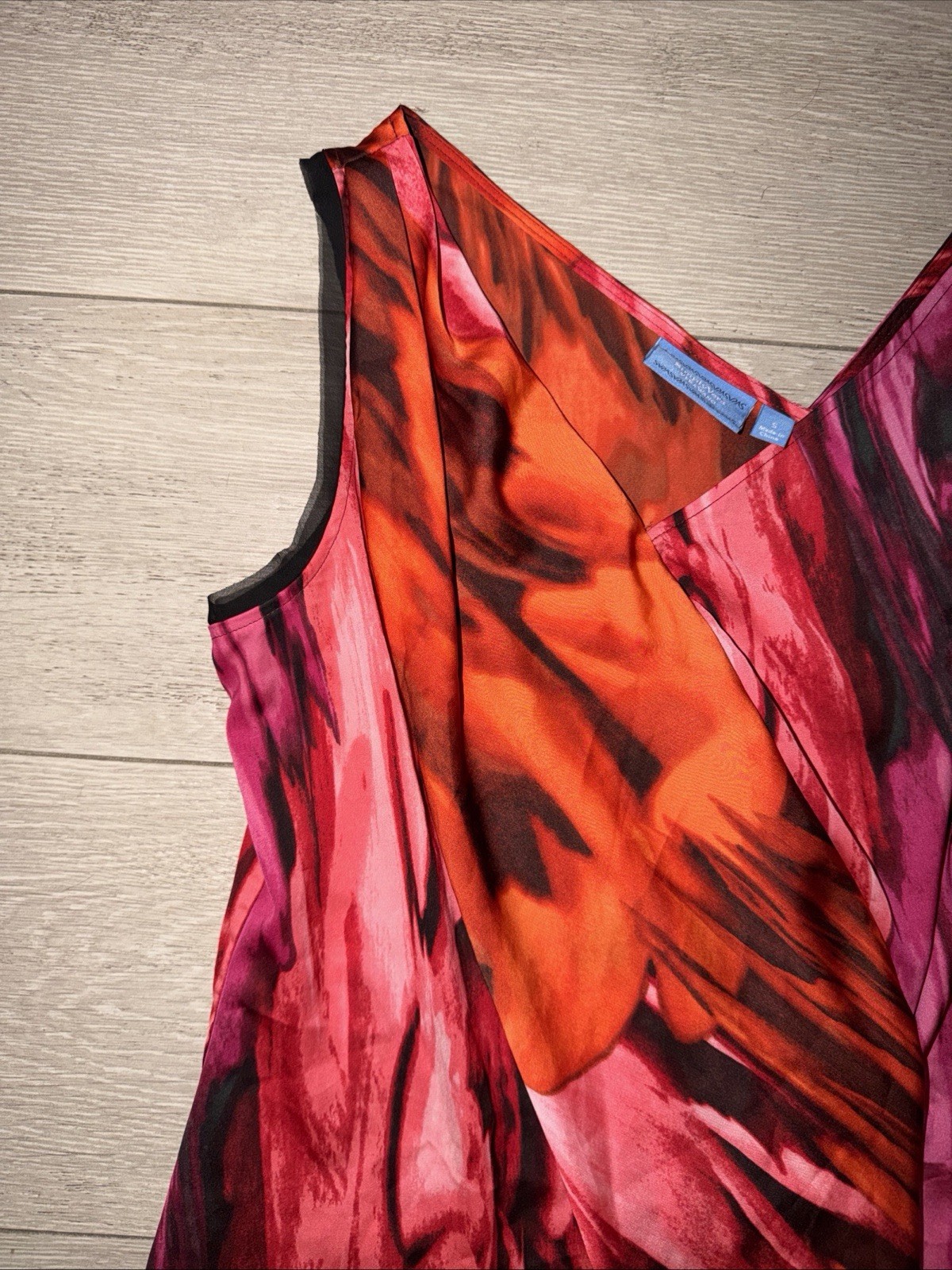 SIMPLY VERA Vera Wang Bold Multi-Color Dress Sleeveless Twist Front Size Small