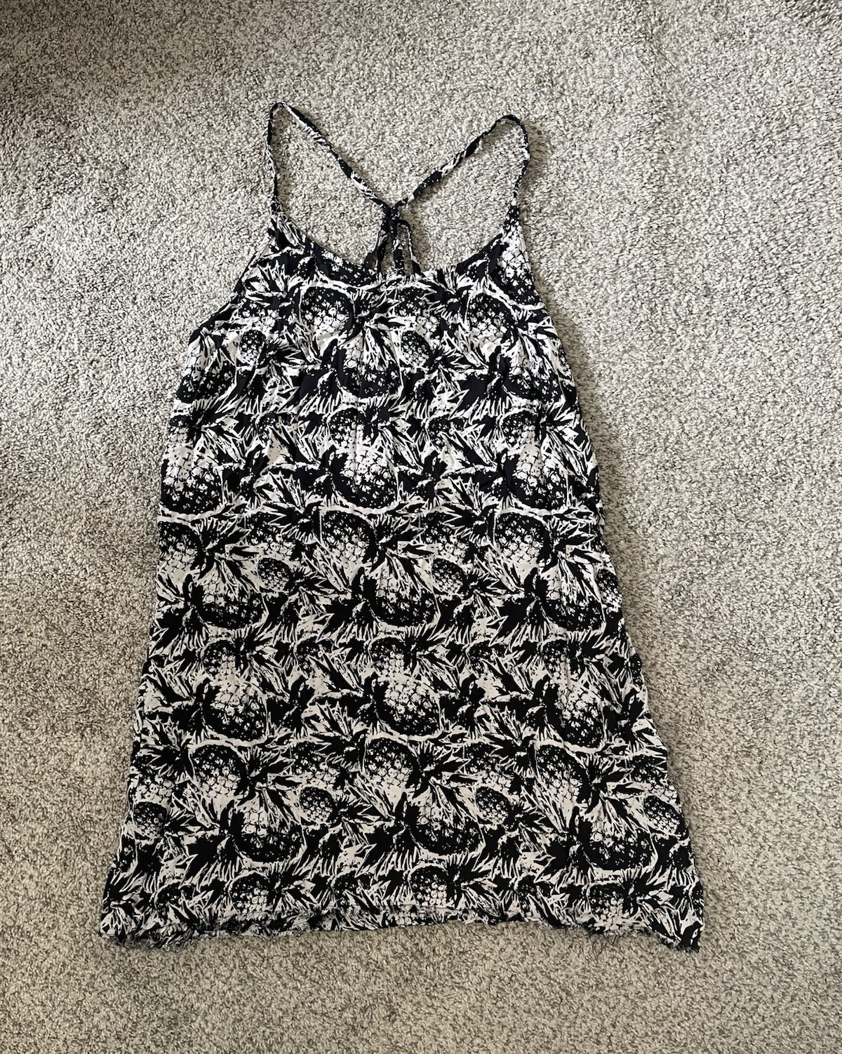 Hurley Women’s Black & White Floral Sundress Short Chiffon Sleeveless L