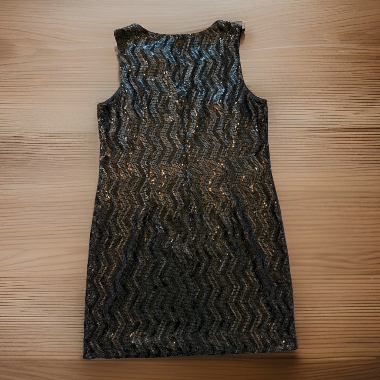 Banana Republic Monogram Chevron Sequin Sheath Dress Size 14 NWT Sleeveless