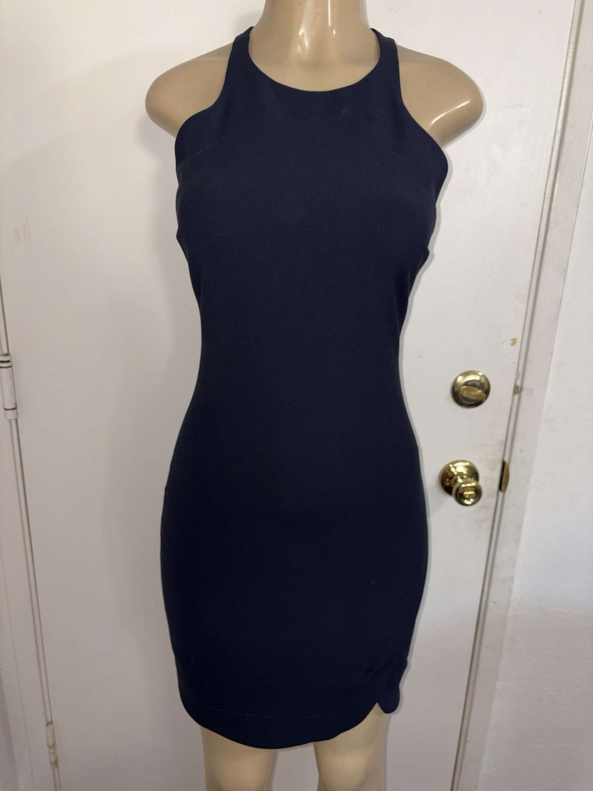 Elizabeth And James navy blue halter-neck bodycon mini dress Size 4