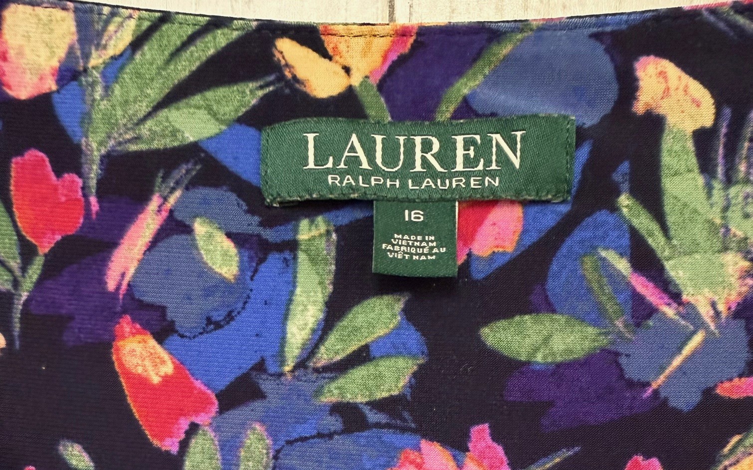 Lauren Ralph Lauren Womens Ruched Sheath Dress 16 Multicolor Floral V-Neck