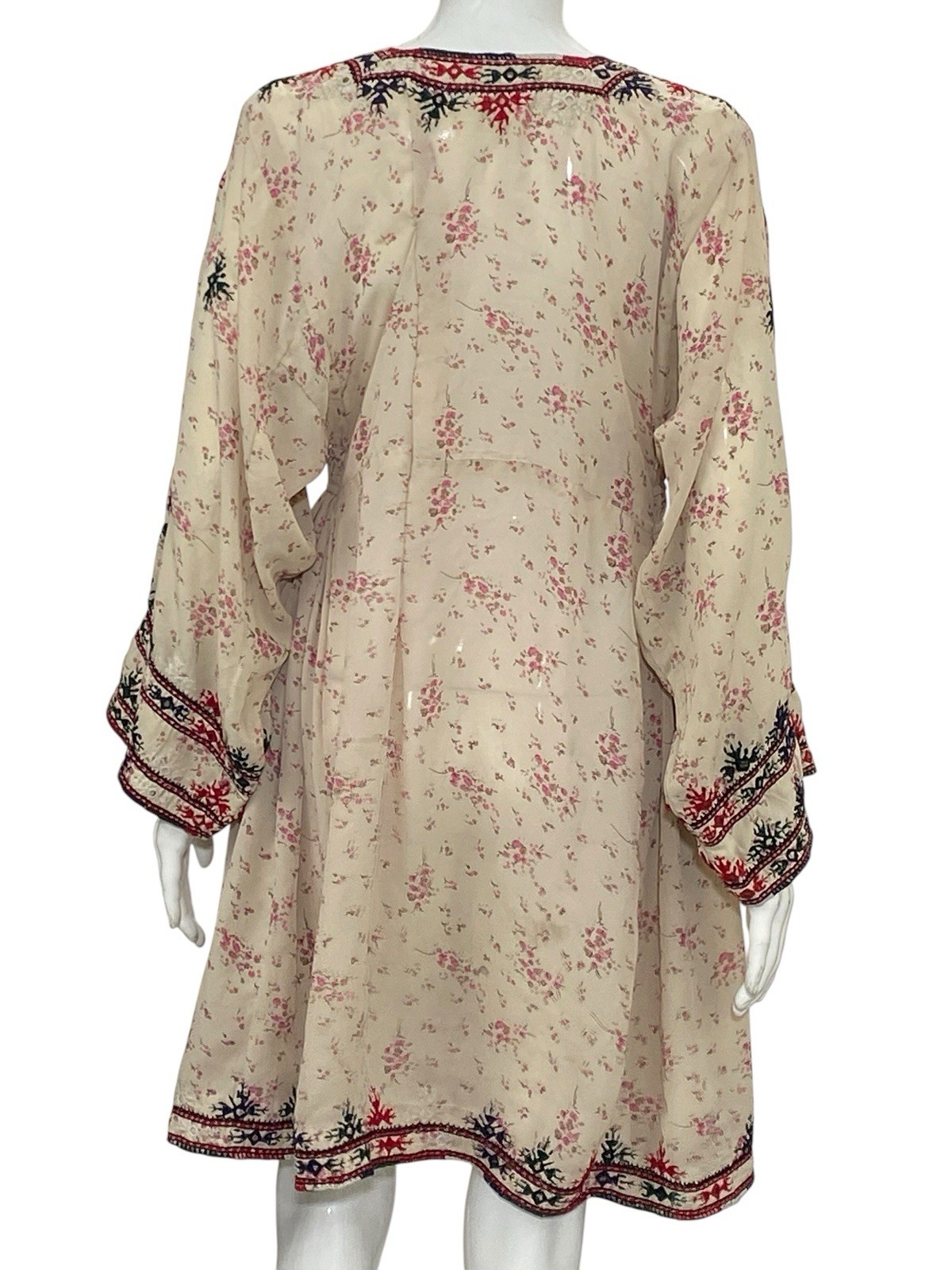 Isabel Marant Etoile Inesia Embroidered Kaftan Style Women Mini Short Dress S 36