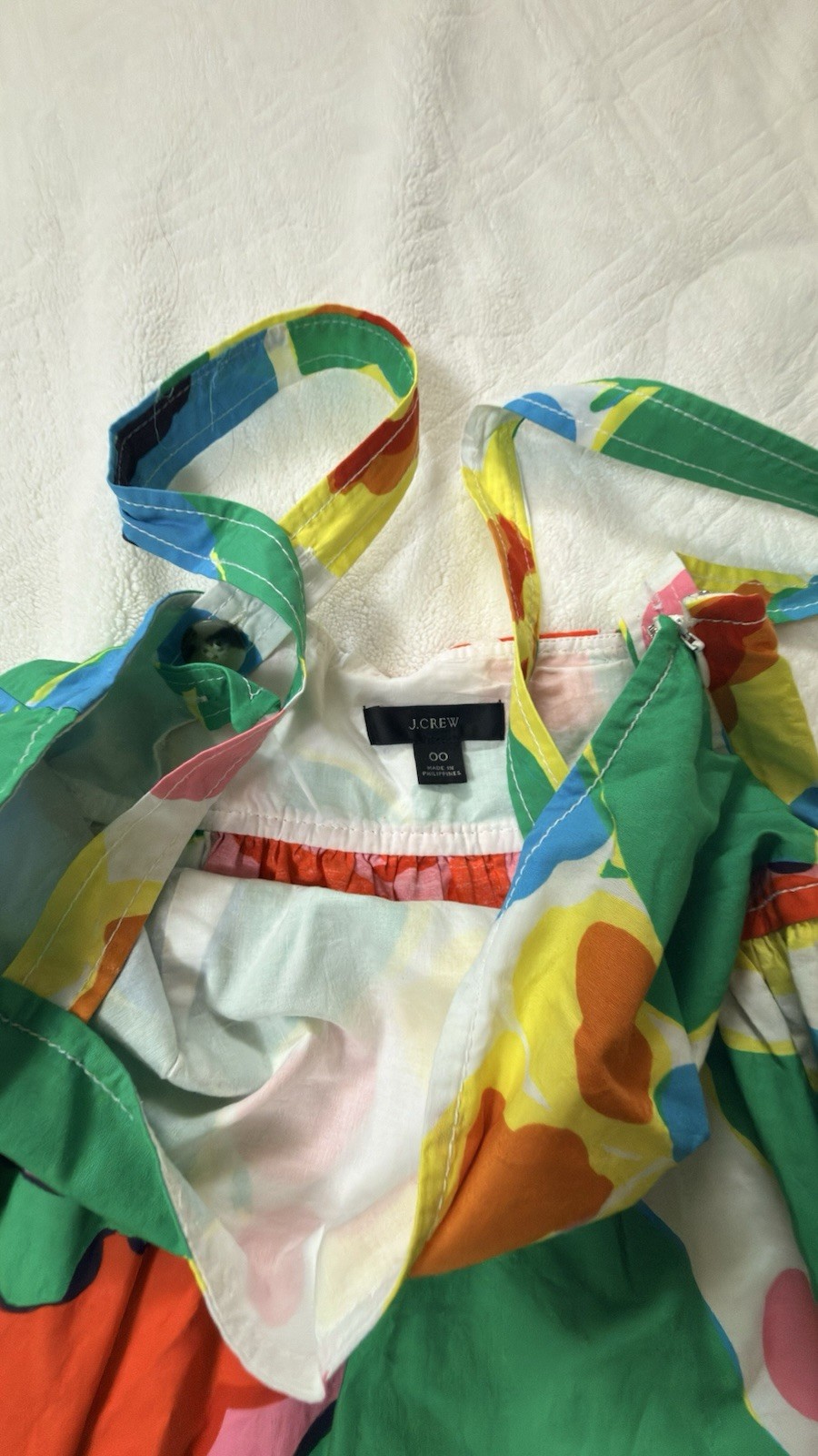 J.Crew Vibrant Multicolor Abstract Floral Tiered Maxi Sundress (Size 00)