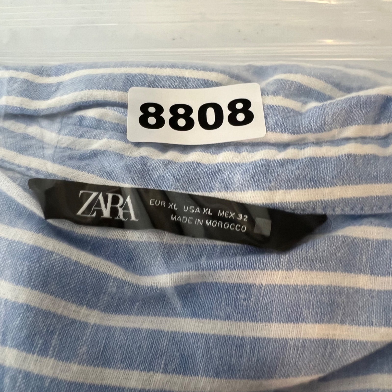 Zara Size XL Blue & White Striped Button-Down Maxi Dress w/ Waist Tie Belt