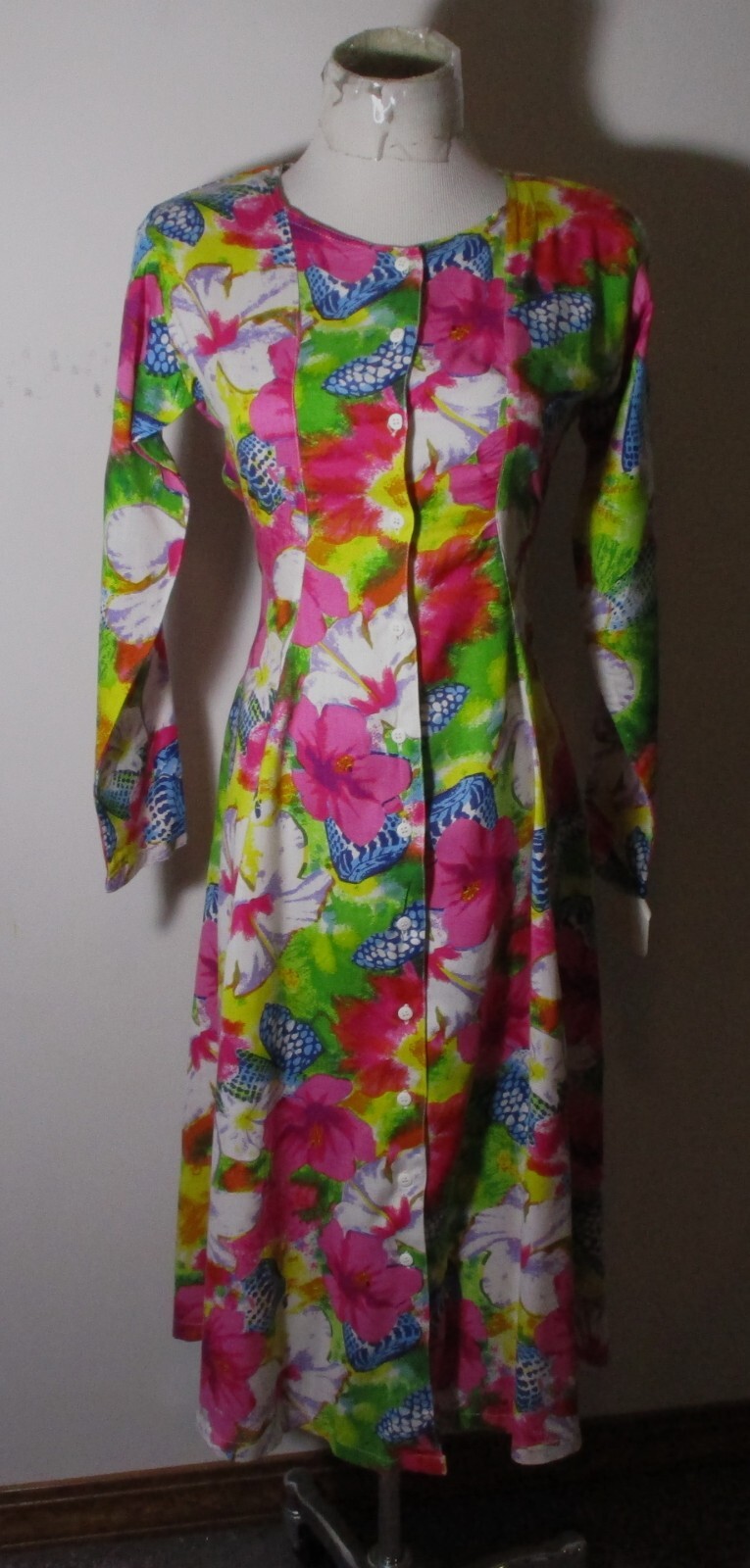 “Made in Nepal” LEGACY long sleeve Midi Button Dress Size M NWOT