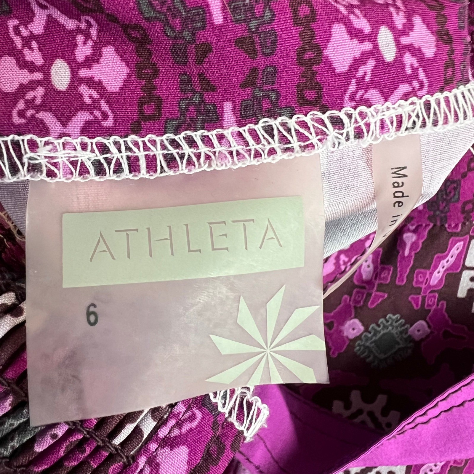 Athleta Sundress polyester&spandex halter backless sz 6 Purple side zipper
