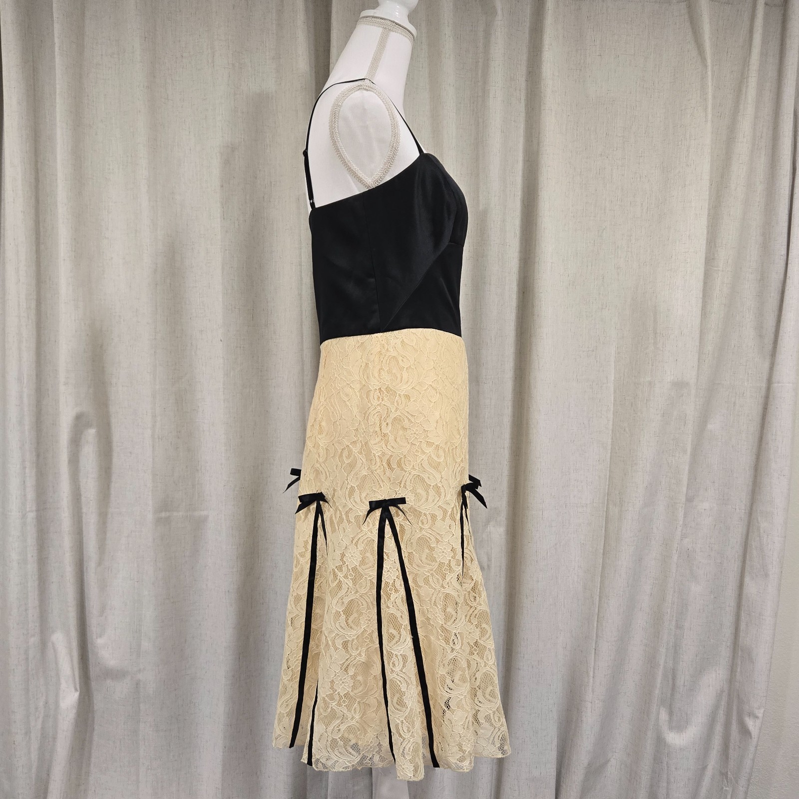 Vtg Y2k Victoria’s Secret Moda Dark Fairy Gothabilly Witchy Bows Formal Dress 8