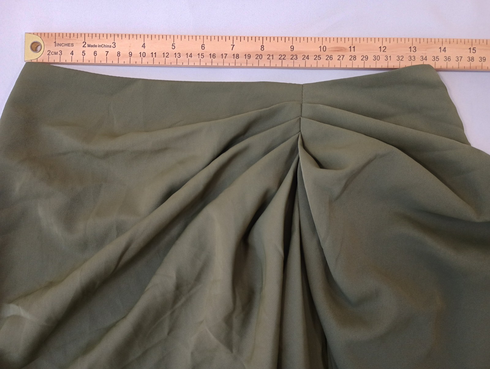 Shein Bae NEW Medium Dress Olive Green Ruched Cinch Side Elegant FAST Shipping