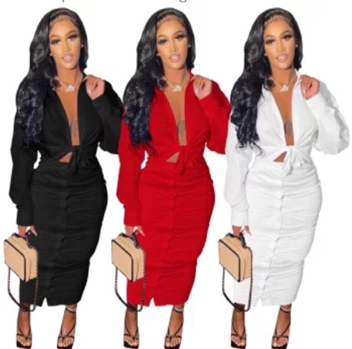 NEW! 2 piece skirt set perfect for any night out available in 3 different colors
