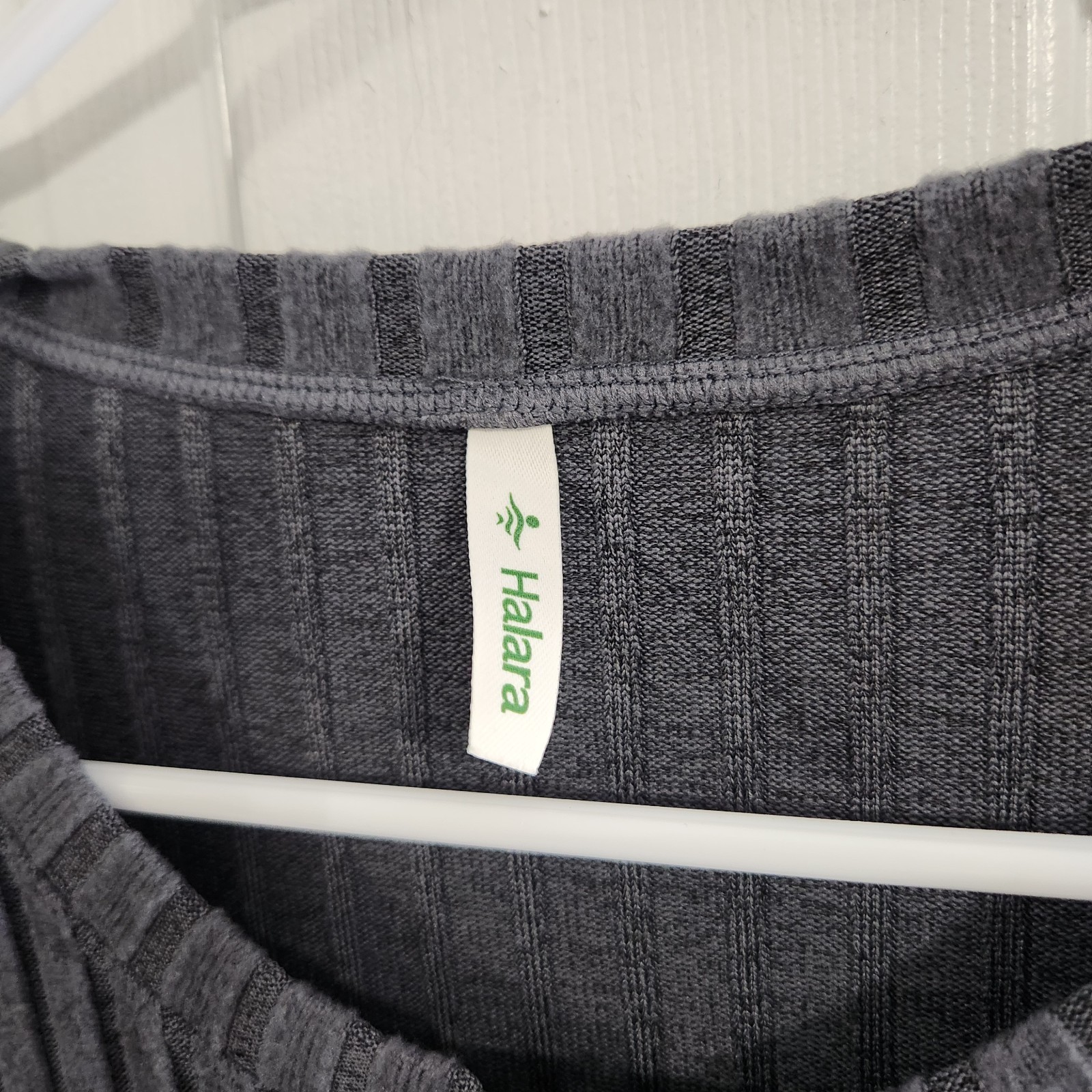 Nwt halara gray long sleeve ribbed henley maxi sweater dress size XL