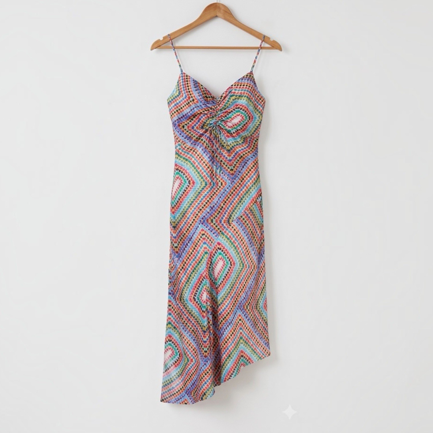 Allsaints Alexia Luisa Midi Slip Dress Multicolor Size 10 Silk Blend