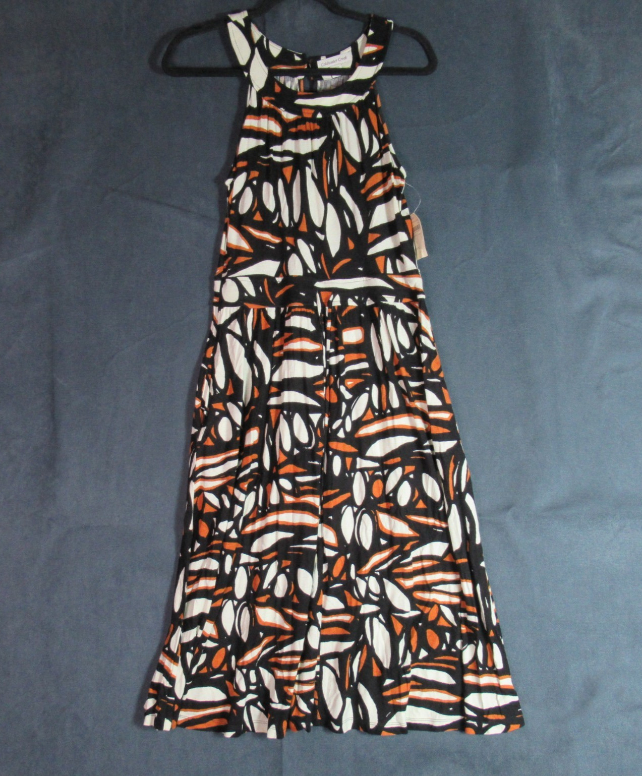 Coldwater Creek Dress Womens Small 8 Brown Halter Tropica Knit Rich Girl NWT