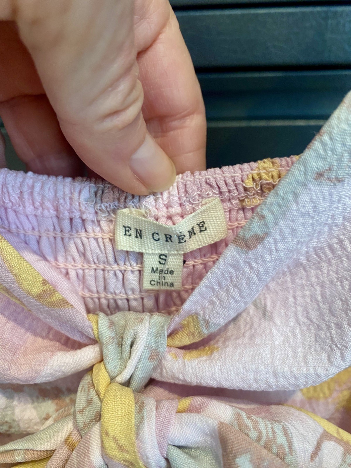 NWT En Creme Sundress Spaghetti Straps, Sz. Small Ladies Cute Bow Front Pastels