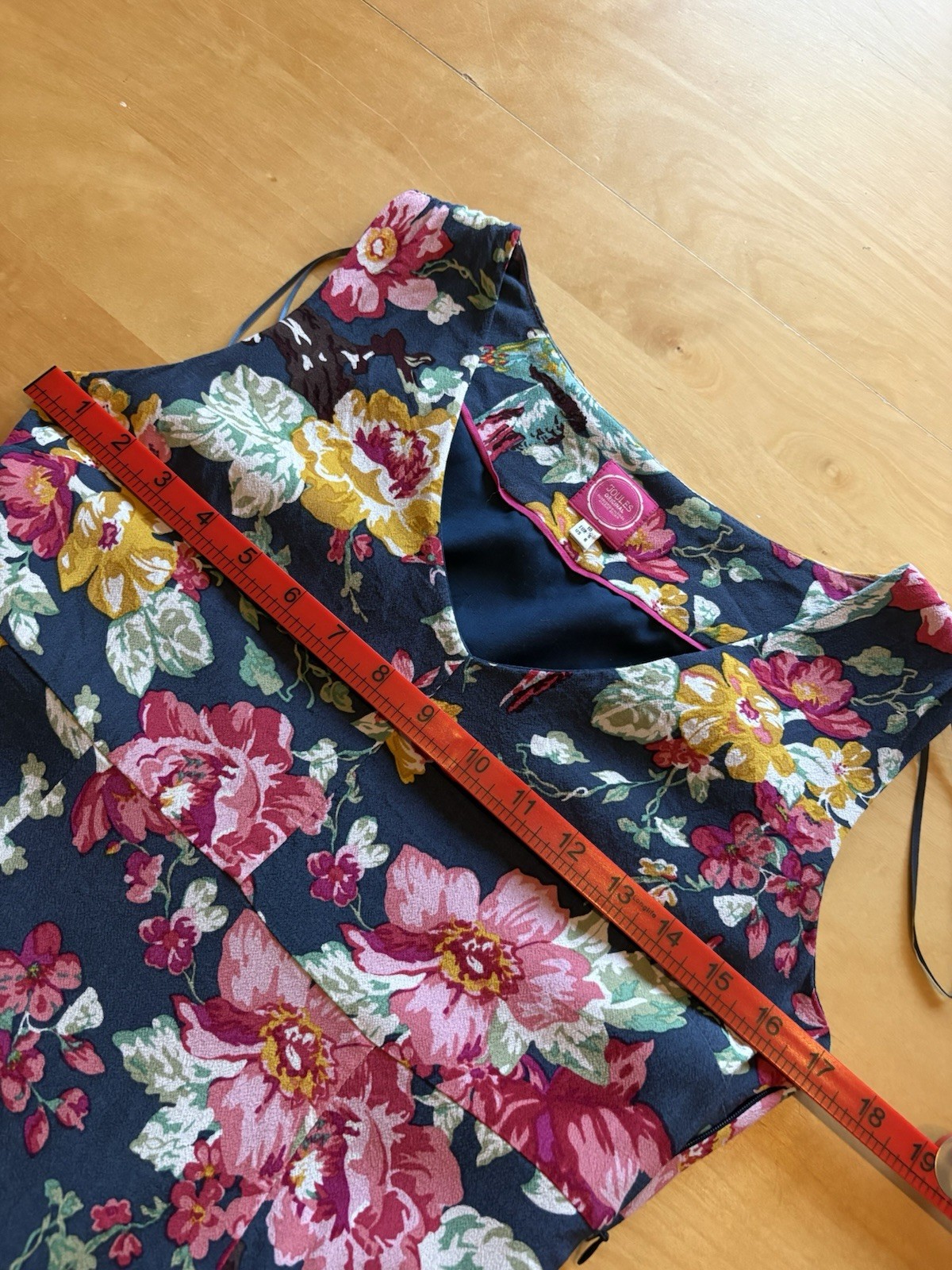 Joules Original Blue Floral Sunbird Dress Size 10 Tropical Bird Summer