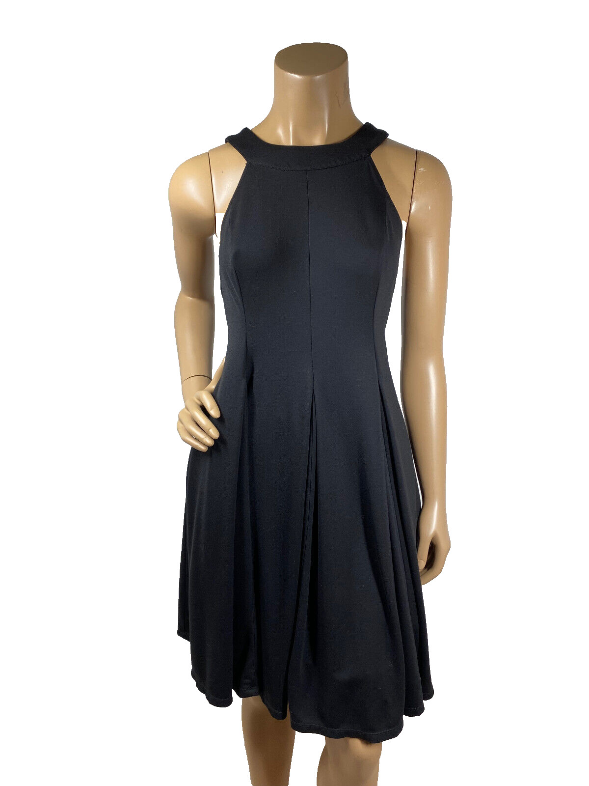 Torrid Black Fit N Flare Dress Size 1 Or 14/16 Sleeveless Inverted Pleats Pocket