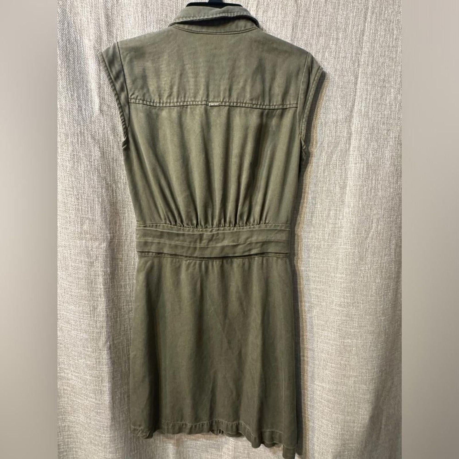 White House Black Market GREEN UTILITY SHIRT DRESS US 2