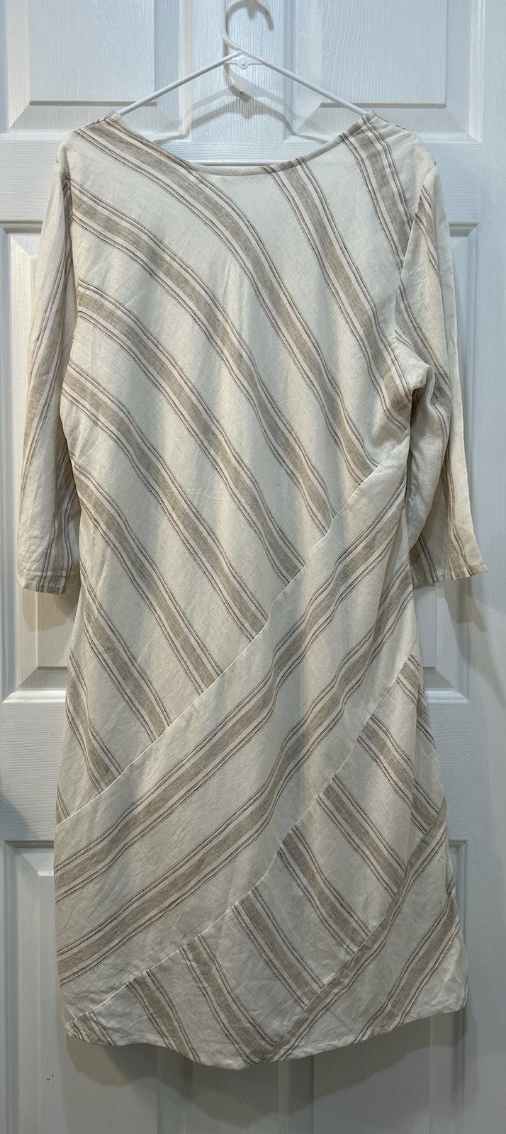 NWT Soft Surroundings Equinox Striped Linen Infused Dress XL Lagenlook Boho