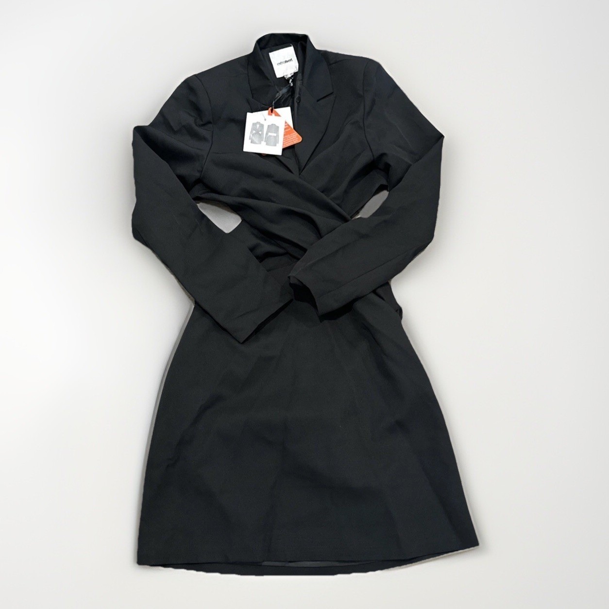 NWT Extro & Vert Philipa Cutout Blazer Dress – Open Twist Back Black Mini Sz 10