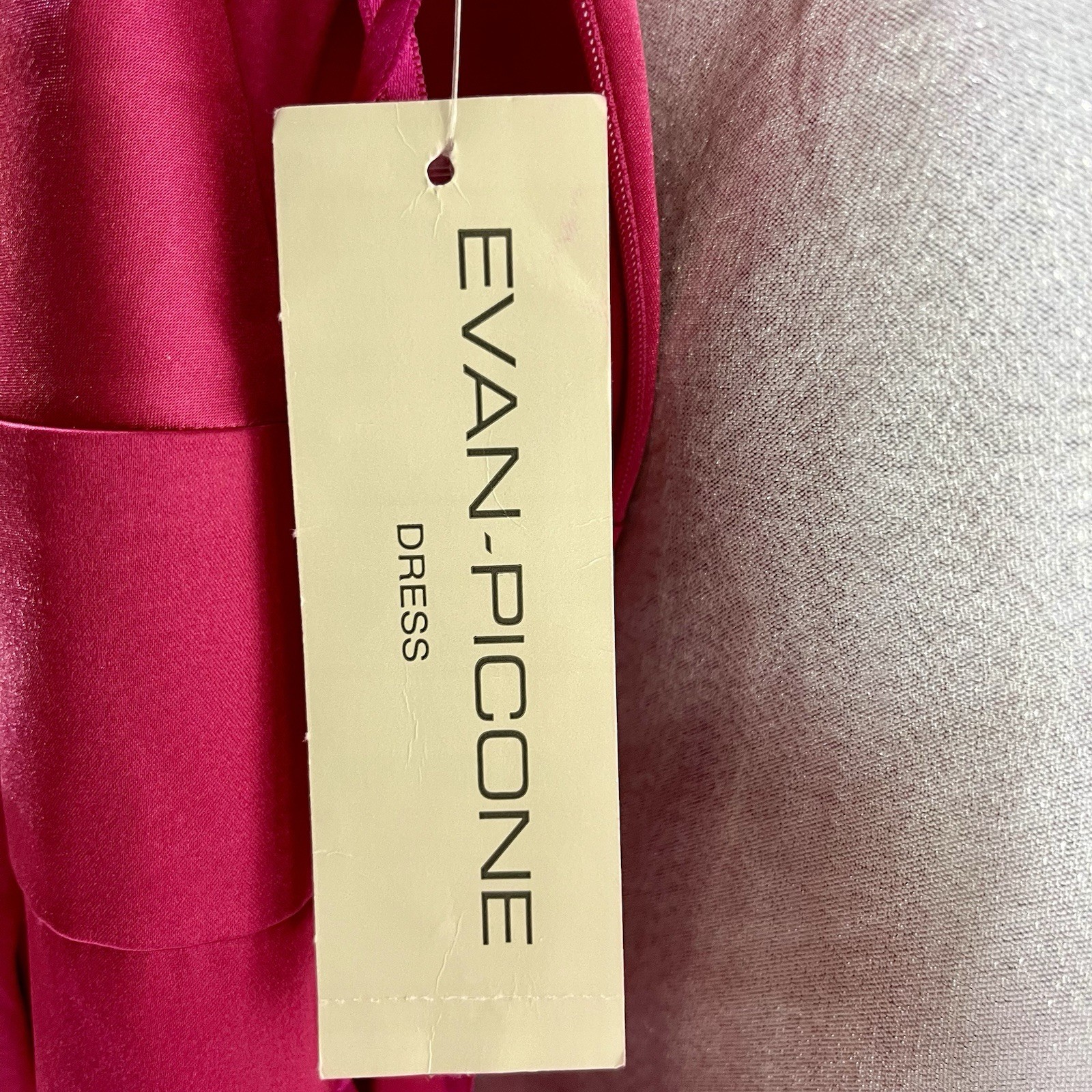 EVAN PICONE Watermelon Pink Silky Halter Sleeveless Cocktail Party Dress Sz 10
