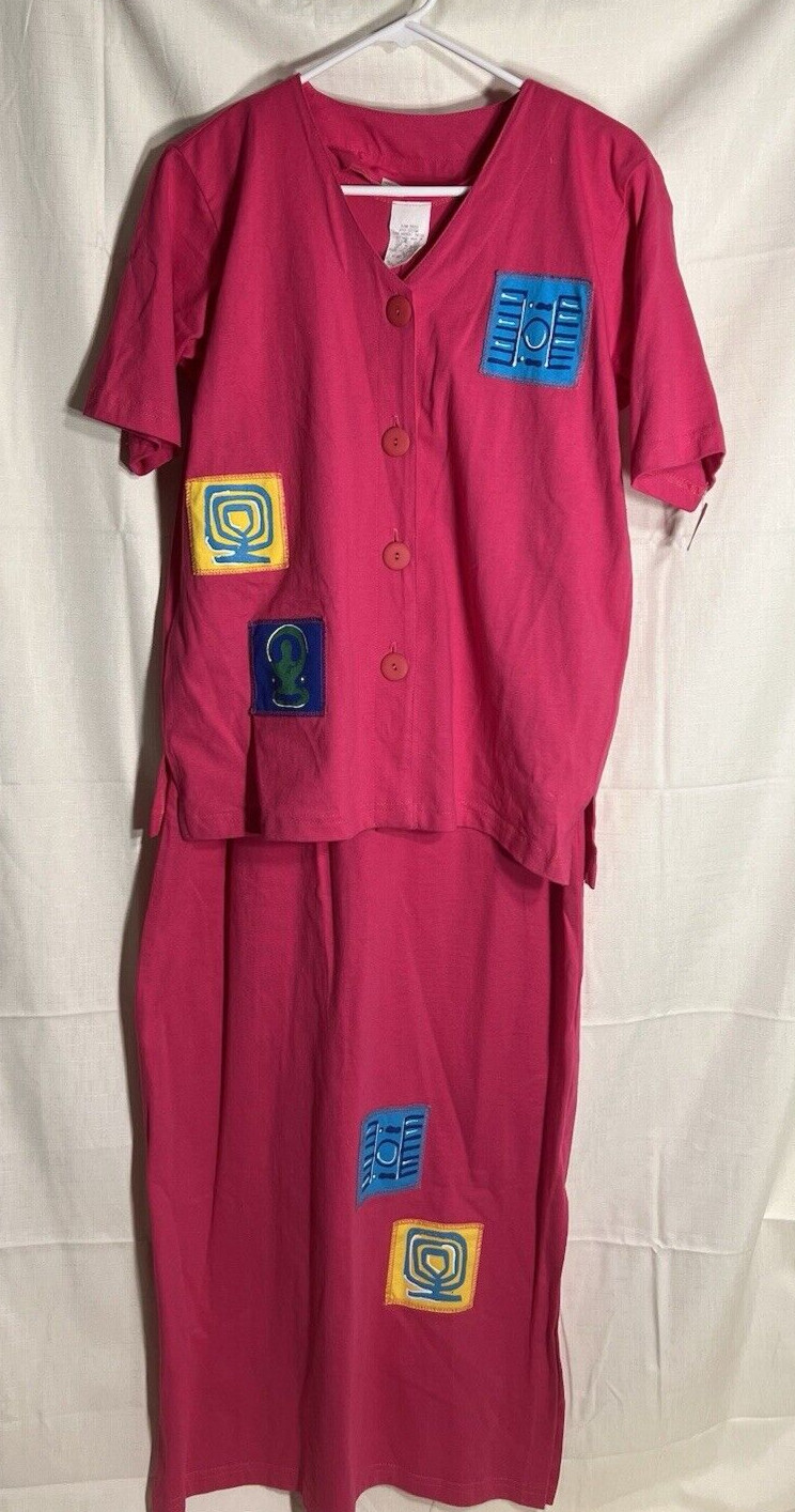 Rock Candy Inc On The Rocks Maxi Dress and Short Sleeve Jacket VTG Fuschi NWT