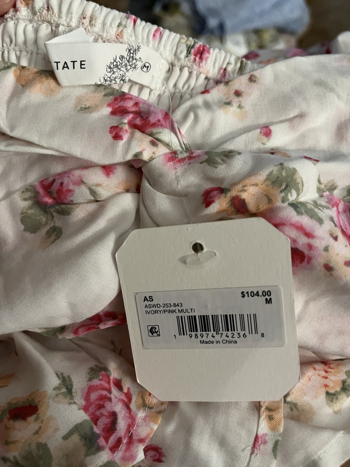 NEW Altar’d State Size Medium White and Pink Solana Floral Maxi Dress NWT