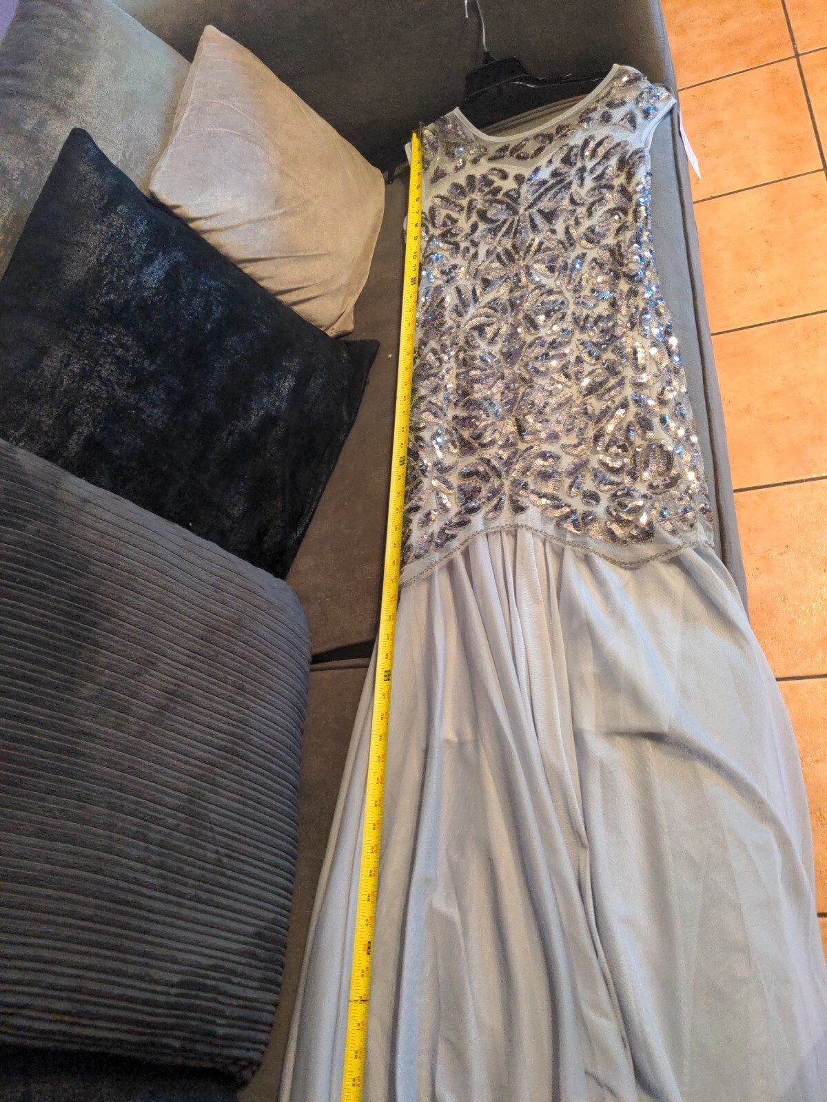Pretty Guide 1920’s Dress Sequined Gatsby Inspired S Trumpet Illusion Neck NWT
