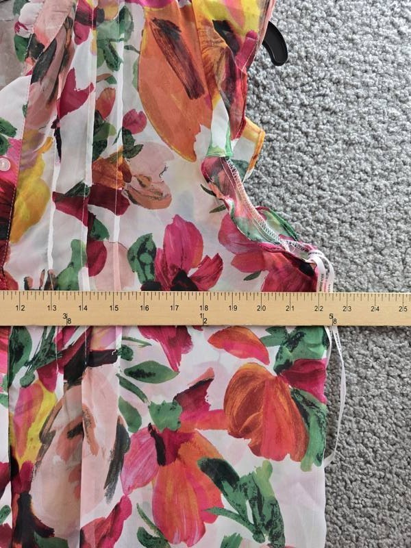 Julia Jordan Floral Flutter Sleeve Dress Women’s Large Ivory Multicolor