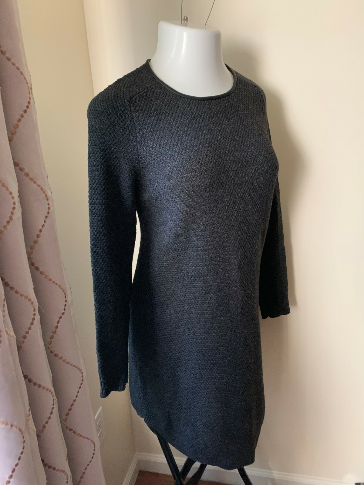 Ann Taylor Loft THICK Gray Cotton Camel Hair Blend Sweater Dress, Women’s L