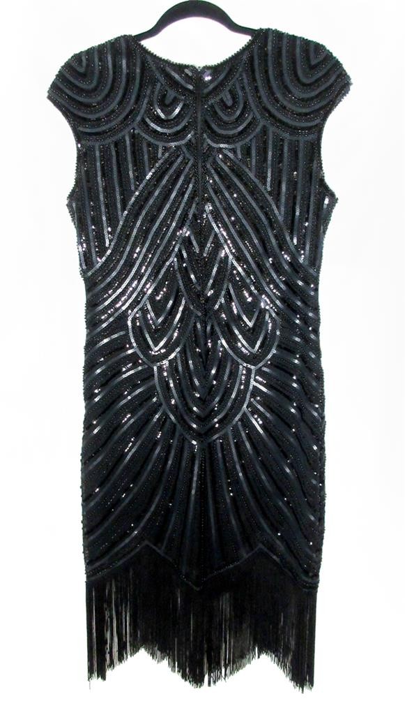Flapper Sheath Dress Babeyond Black L Sequins Beads Fringe Formal Sleeveless