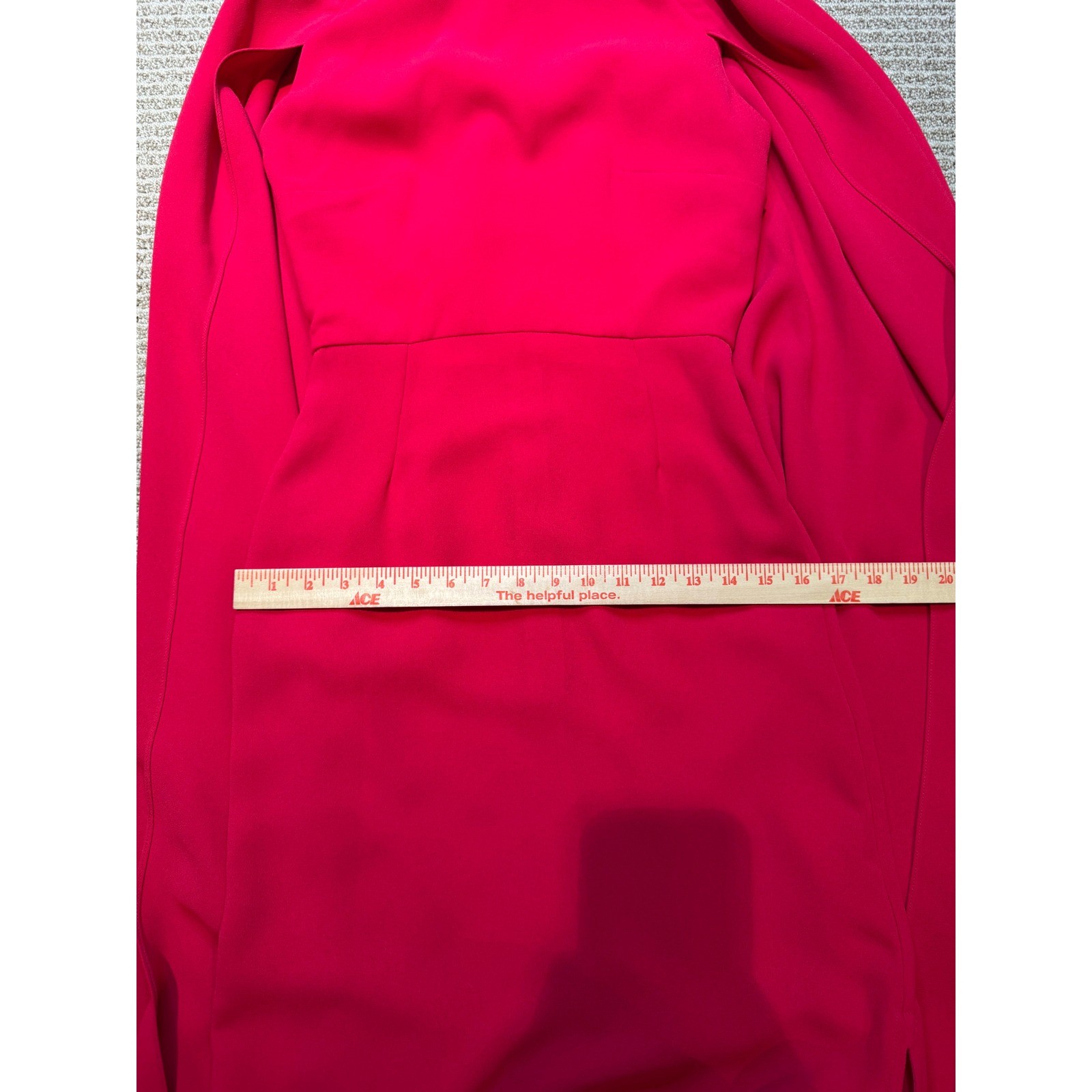Edeline Lee Red Cape Dress Size 8 Midi Cocktail Formal UK Made Designer
