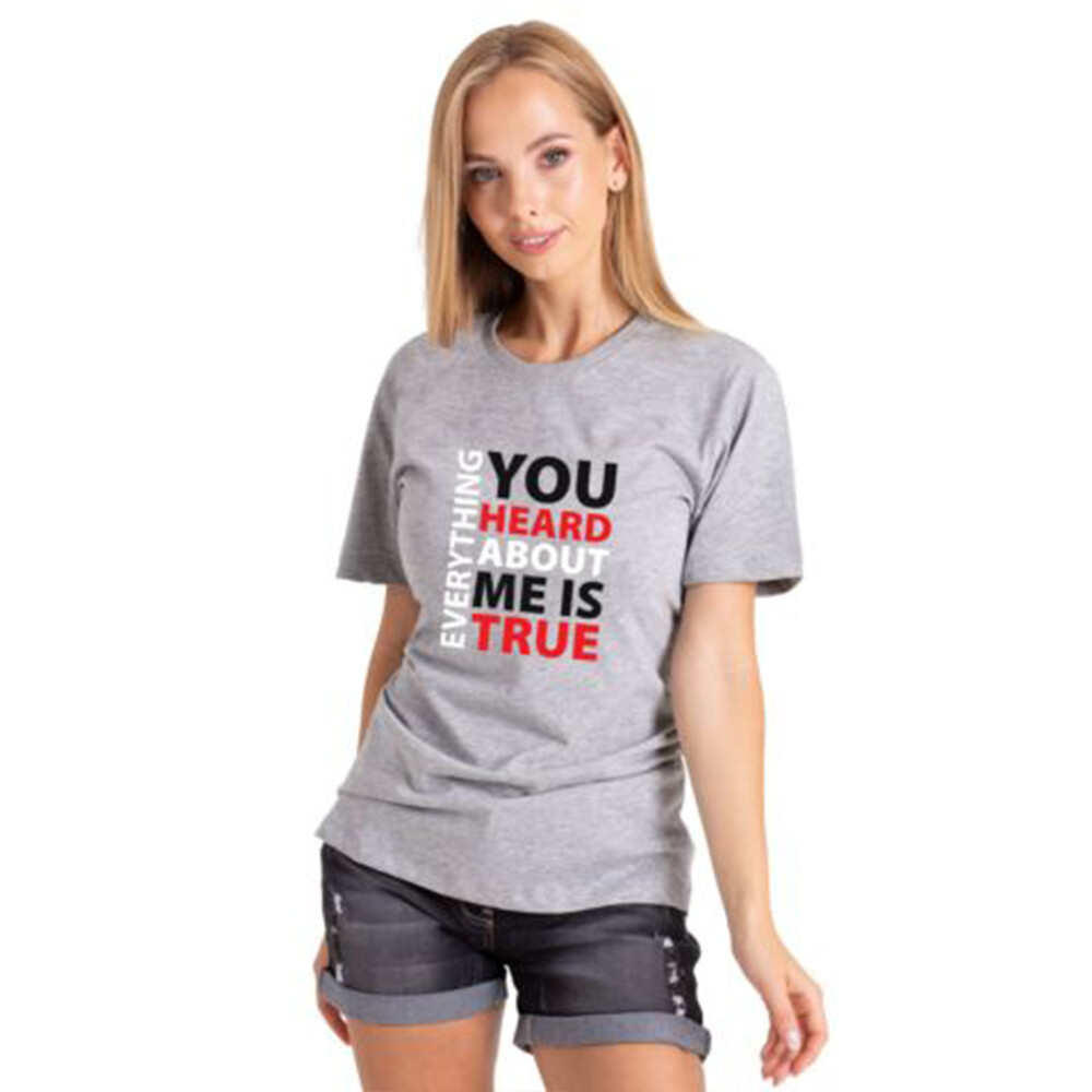 Womens Basic Tee T-Shirt Premium Printed Cotton Short Sleeve Crew Neck Solid Top