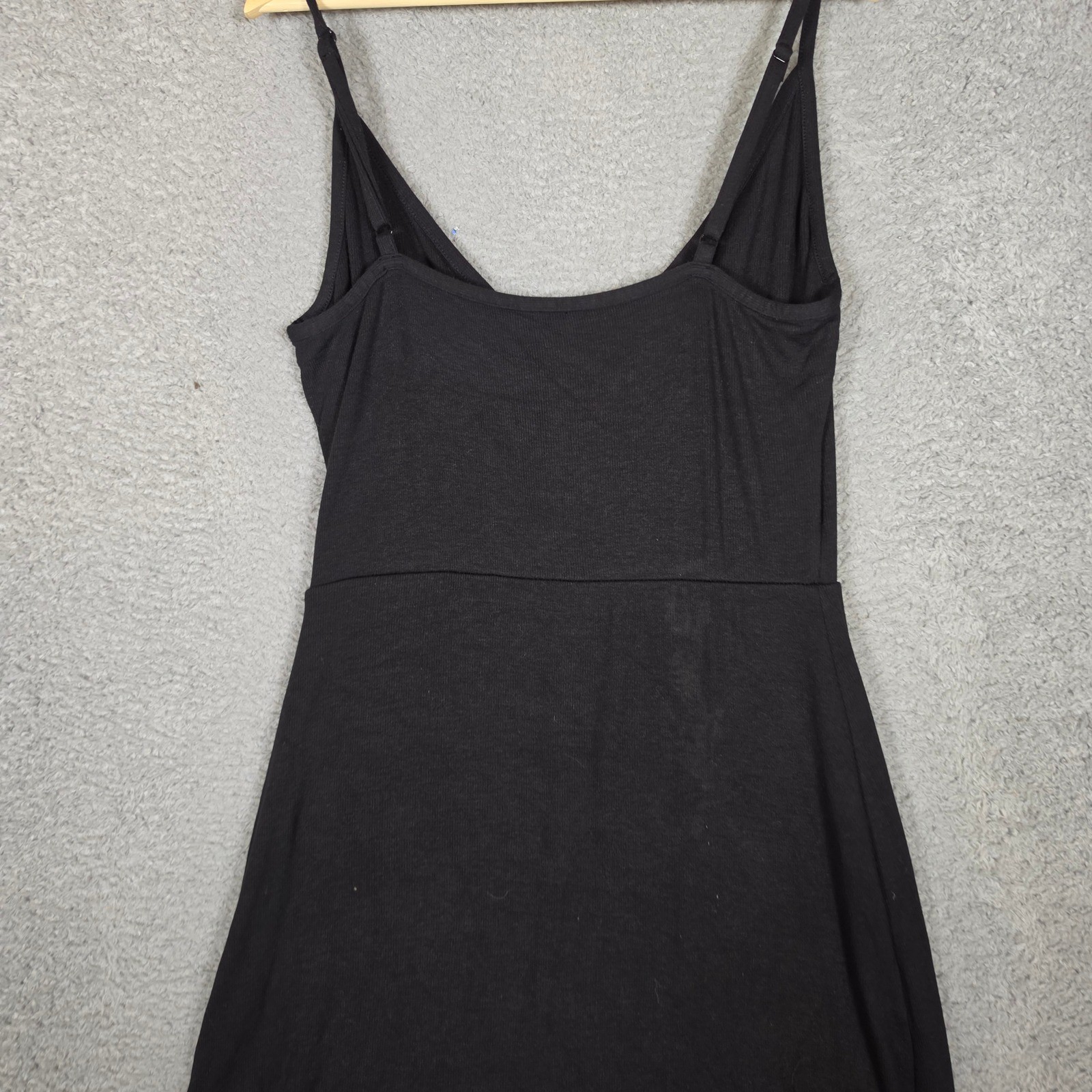 Goldray Fraidy Knit Dress Women Large Black Asymmetrical Ruched Surplice V-Neck