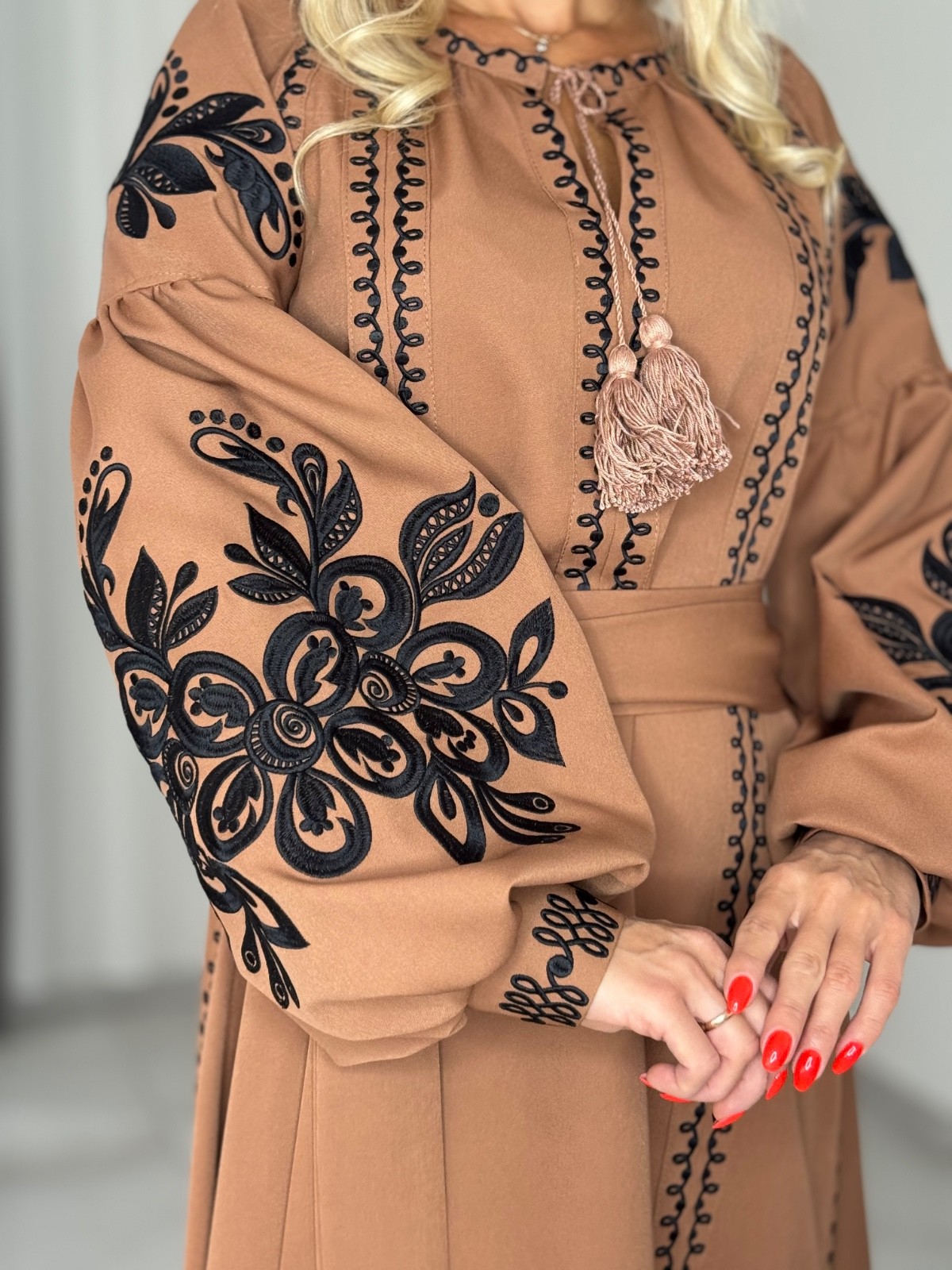 Luxury Ukrainian Embroidered Maxi Dress – Chervona Ruta