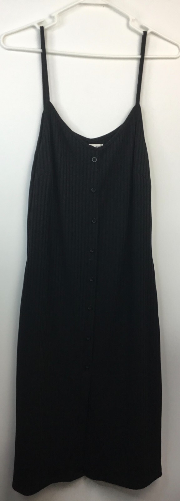 Say What? Woman’s Black Dress Bodycon Ribbed Knit XL Thin Straps Dress