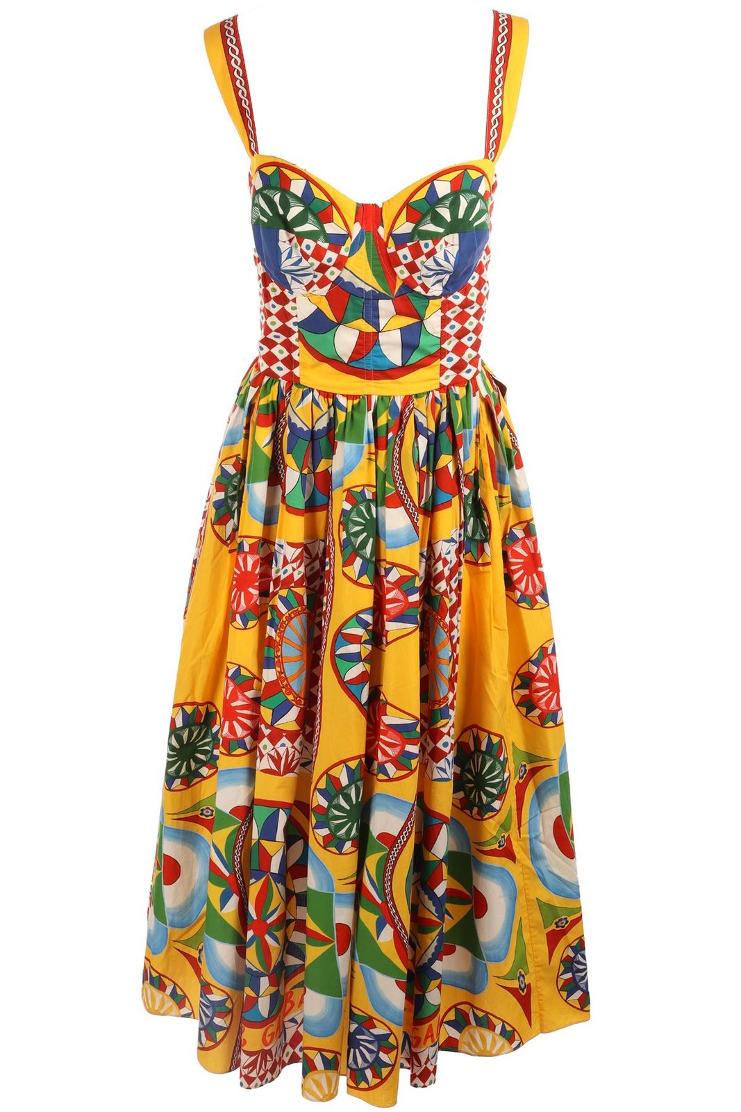 DOLCE & GABBANA MULTI COTTON MAXI DRESS IT 46 UK 14 US 10