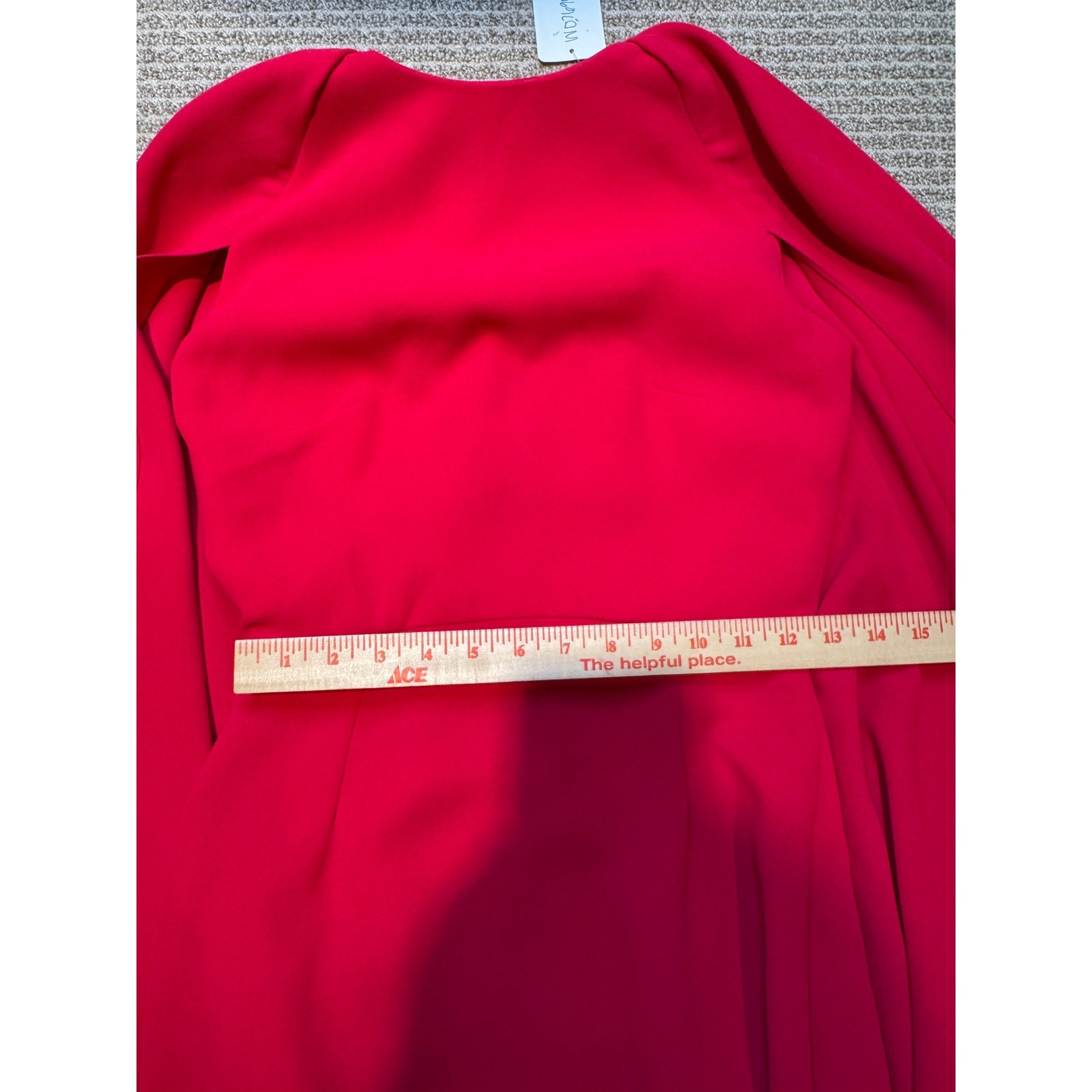 Edeline Lee Red Cape Dress Size 8 Midi Cocktail Formal UK Made Designer