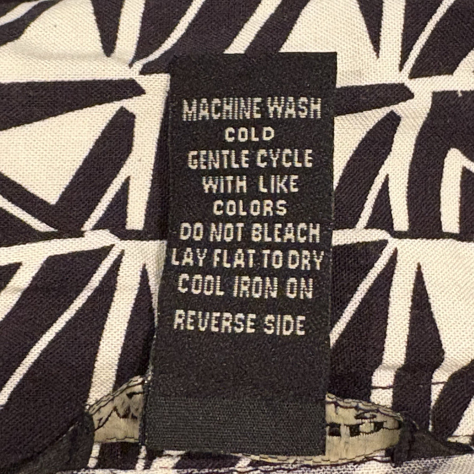 Millenium Black White Geometric Button Front Dress Size M Asymmetrical Hem EUC!!