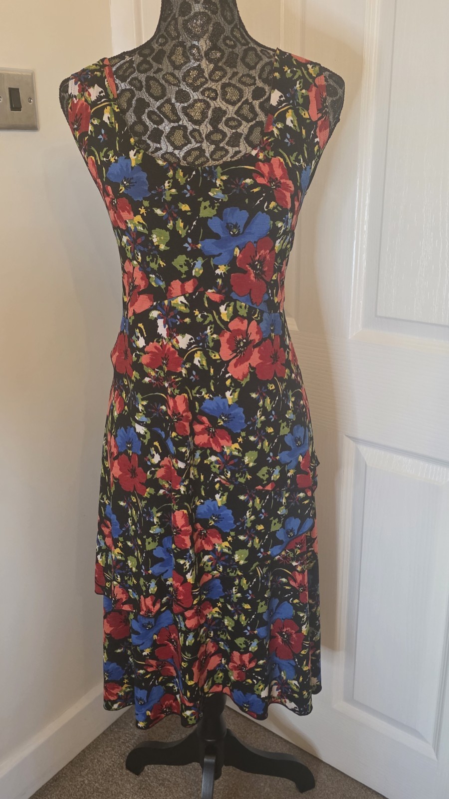 Kim & Co Floral Jersey Fill Layered Tea Dress Size XXL UK 20 Summer