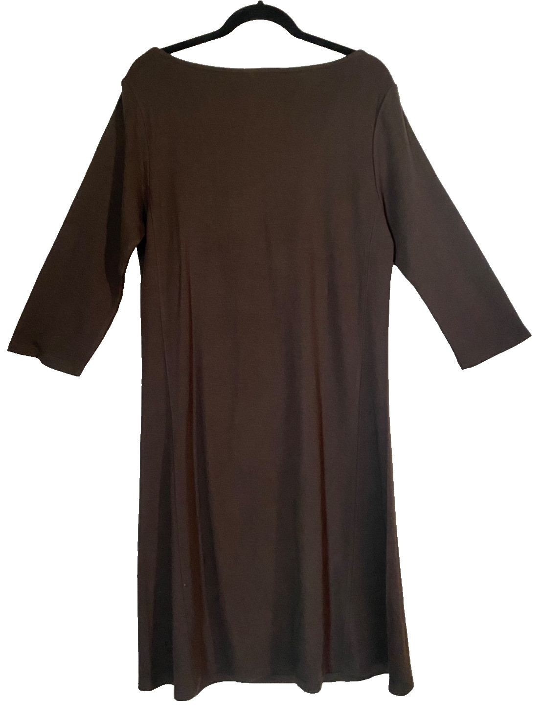 ROYAL ROBBINS Sweater Dress Winter Wool Blend Dk Brown Thermal Draped Neck L NWT