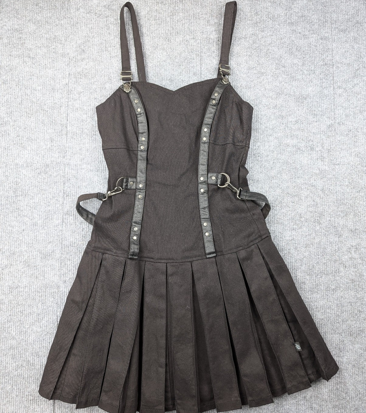 Royal Bones Daang Mini Dress Womens Medium Goth Punk 90s Pleated Y2K Vintage